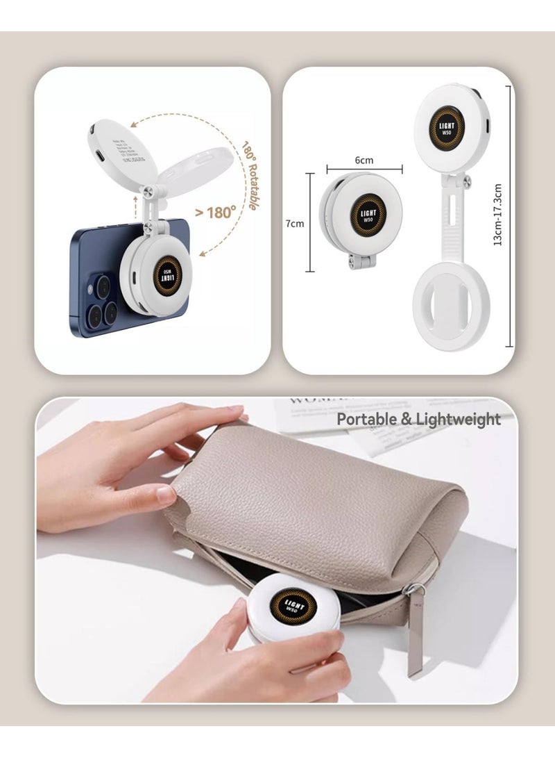 YelaJoy Magnetic Portable Selfie Light for iPhone - Phone Ring Light Rechargeable for Camera Picture Make up Photos Video Conferences LED Selfie Ring Fill Light TikTok/Zoom Calls/Video Conference - Image 4